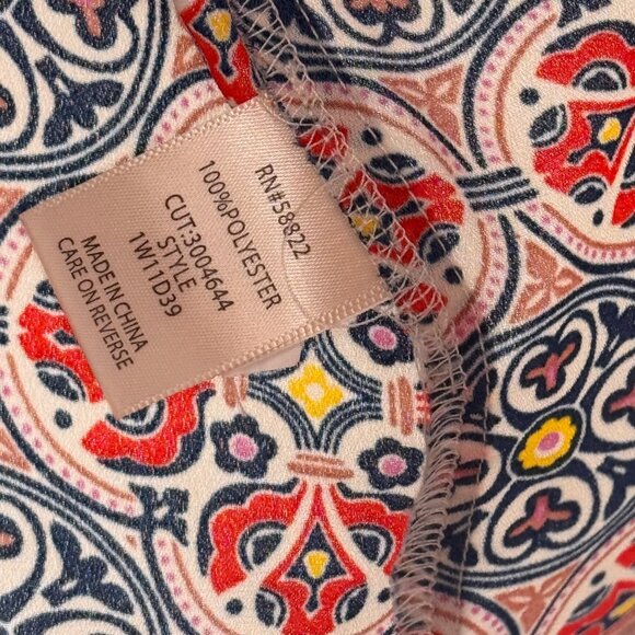 Max Studio Womens Multicolor Floral top blouse size 2X Tie Front - Picture 3 of 14